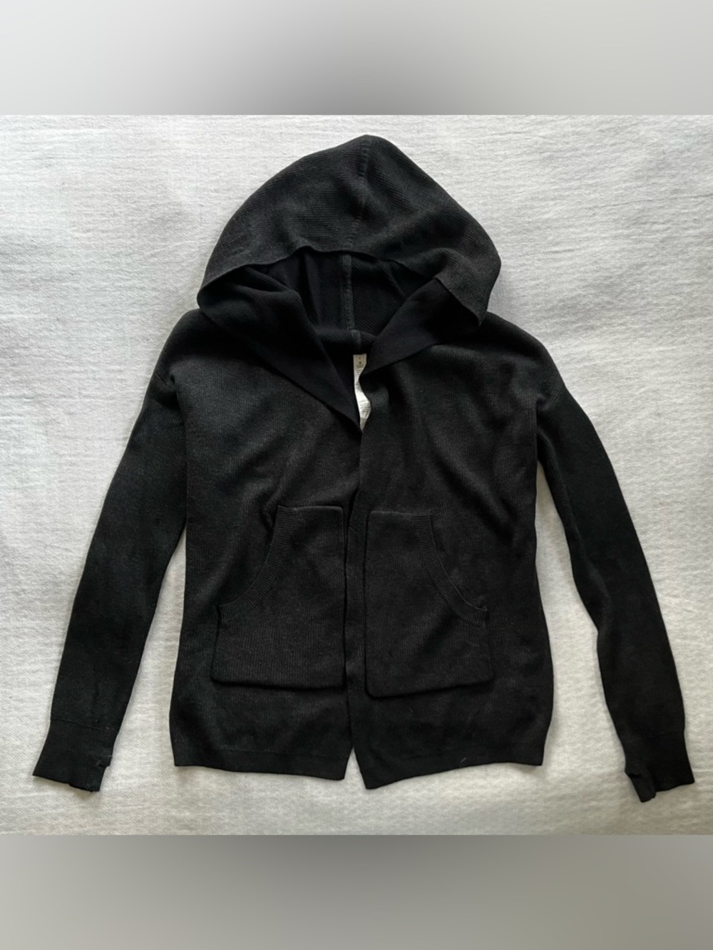 lululemon athletica Charcoal Gray Knit Hooded Cardigan Size 4